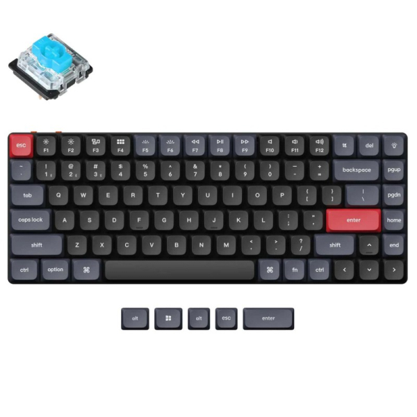 Купить Механическая клавиатура Беспроводная механическая ультратонкая клавиатура QMK Keychron K3 Pro, K3P-H2 84 клавиши, RGB-подсветка, Gateron Blue Switch